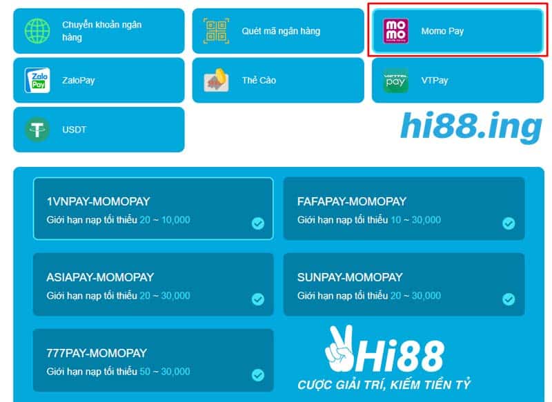 Nạp tiền Hi88