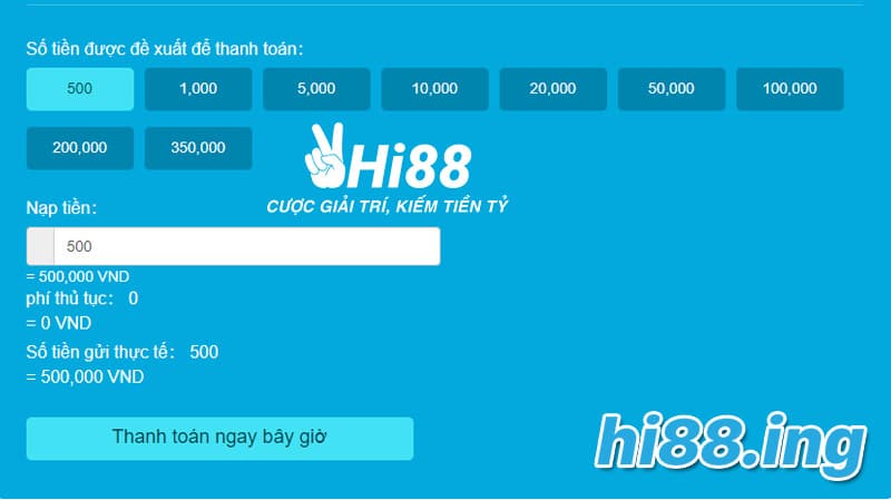 Nạp tiền Hi88